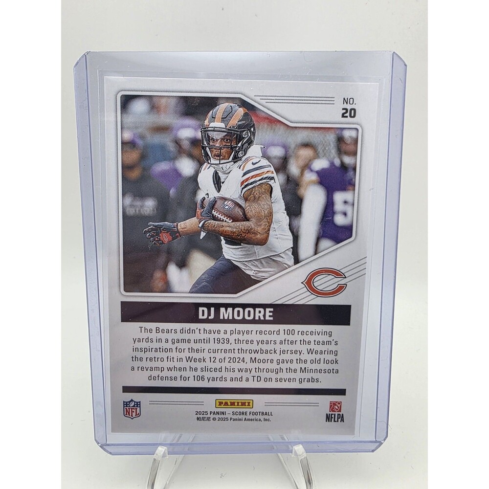 2025 Panini Score THROWBACKS #20 DJ Moore Chicago Bears NM Football Card - Picture 2 of 2